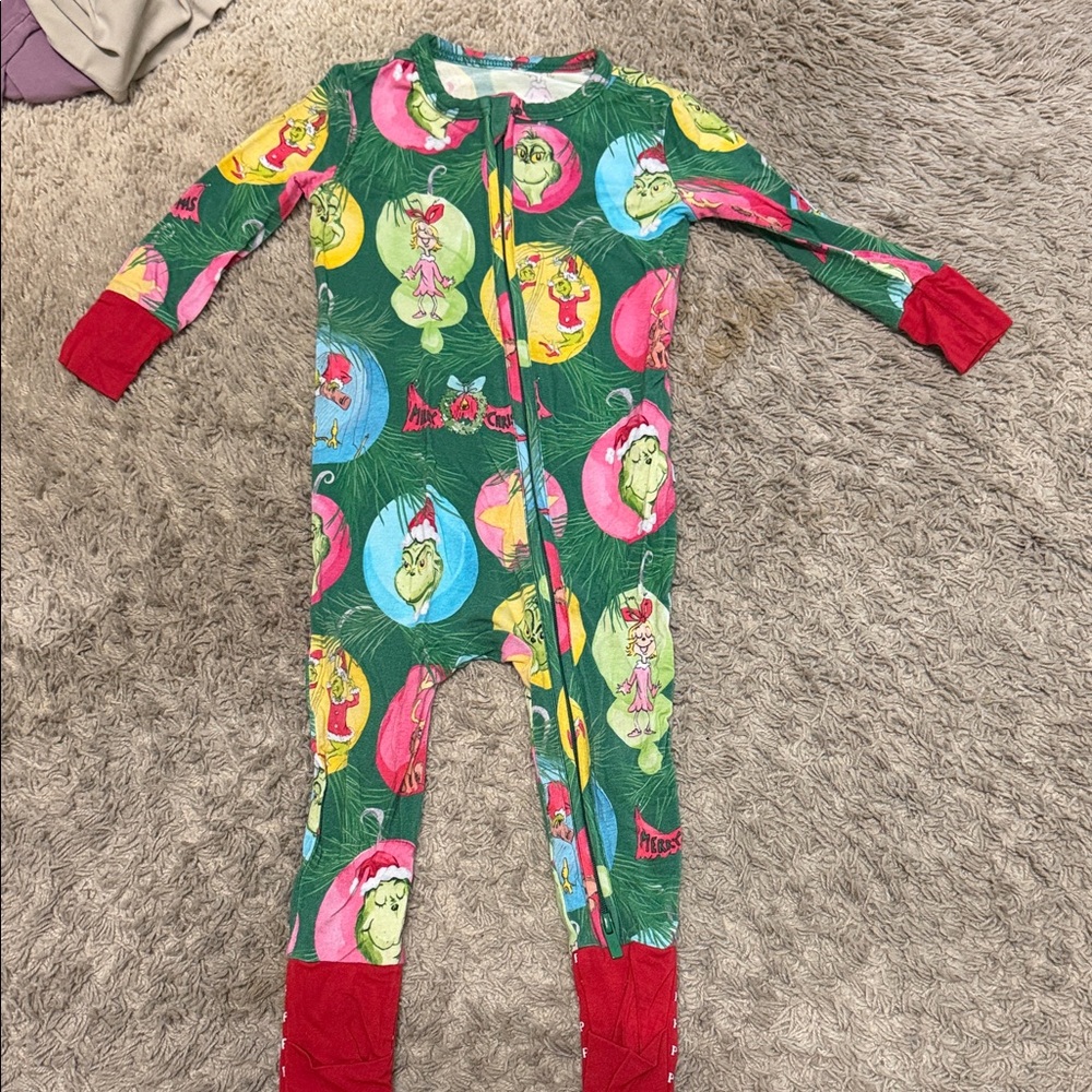 Dr Seuss x posh peanut grinch baby pajamas
